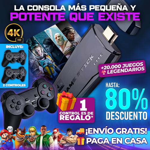 Consola PS4 Game Stick 4K  l +20.000 JUEGOS