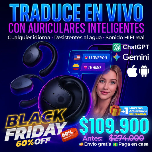 Audífonos Traductores IA 144 Idiomas MoonTranslate 🌎🗣️ + Llavero Exclusivo